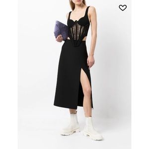 Dion Lee Wrap body Interlook Slit Skirt in black